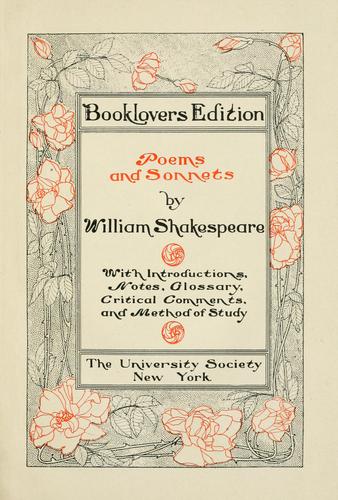 1910 Shakespeare Poems title page